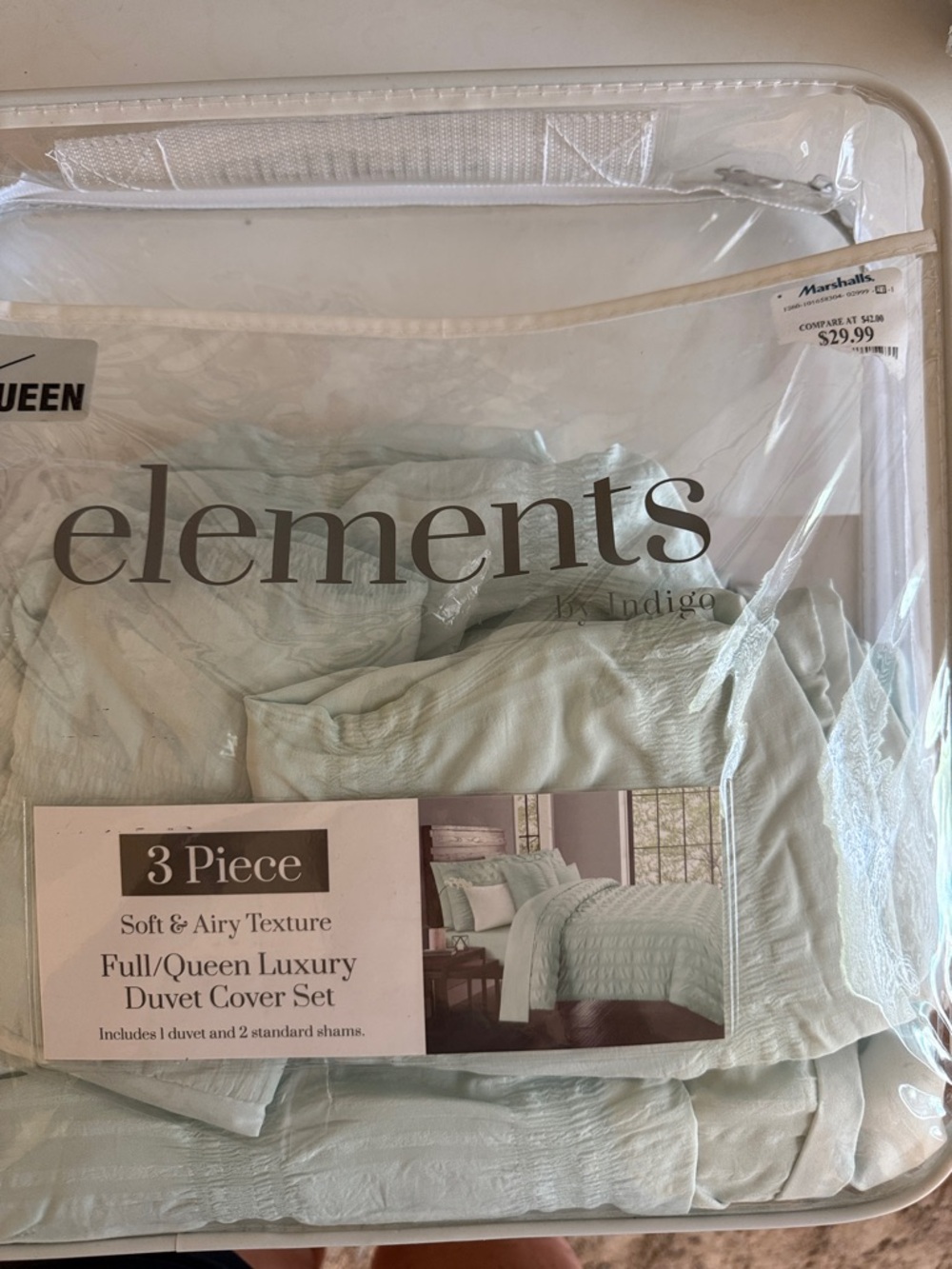 3-Piece Full/Queen Duvet Cover Set - Light Mint